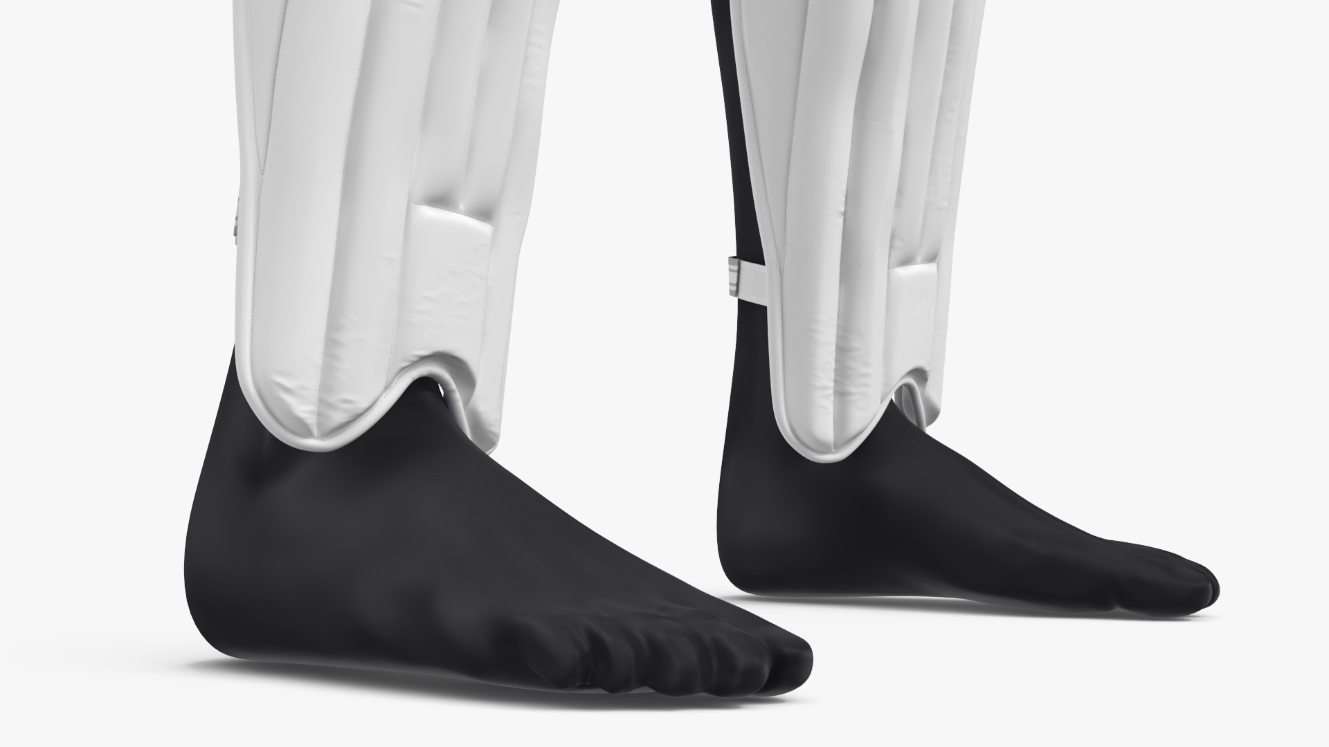 White Cricket Batting Pads on Mannequin - view 6