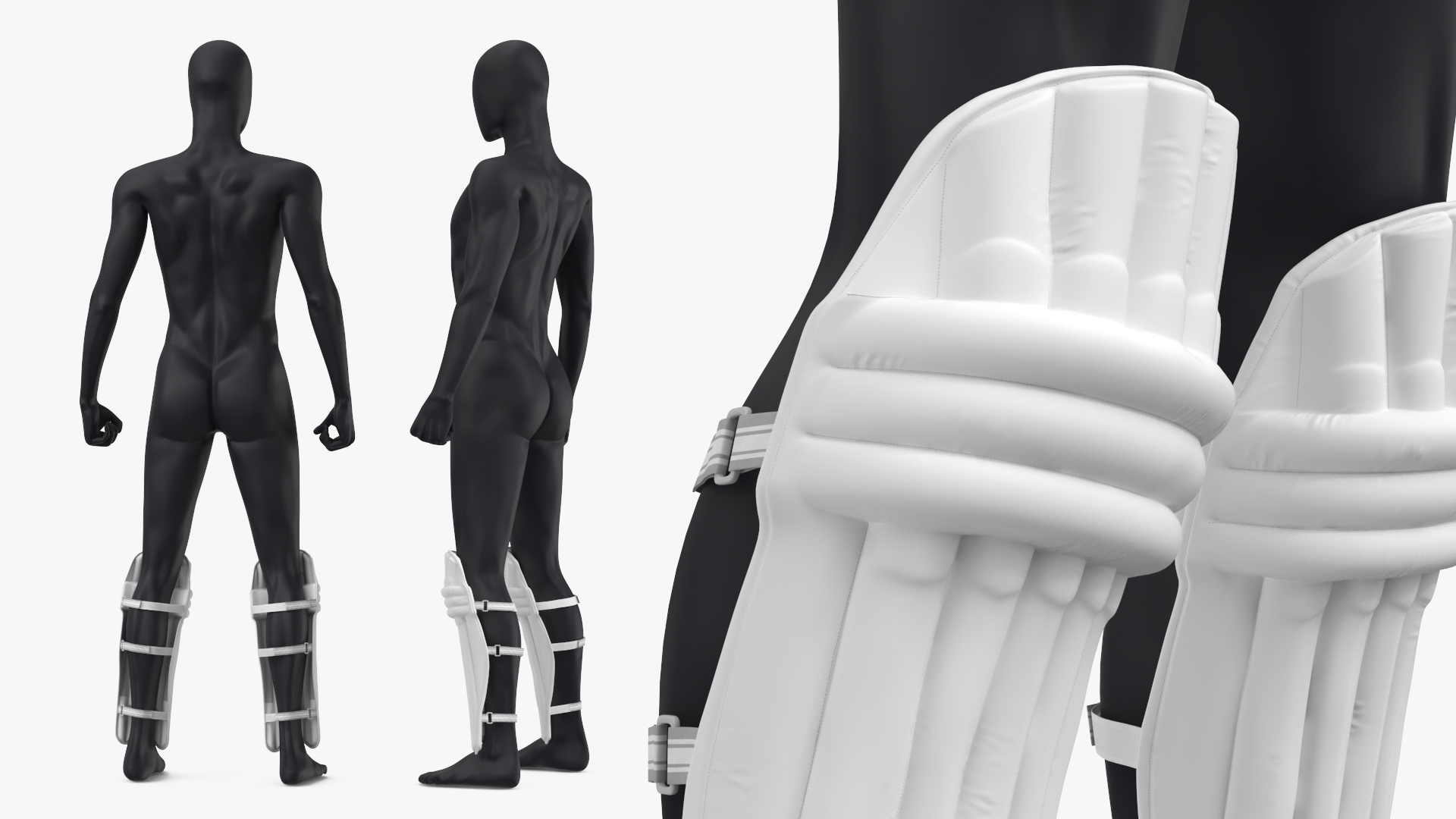 White Cricket Batting Pads on Mannequin - view 5