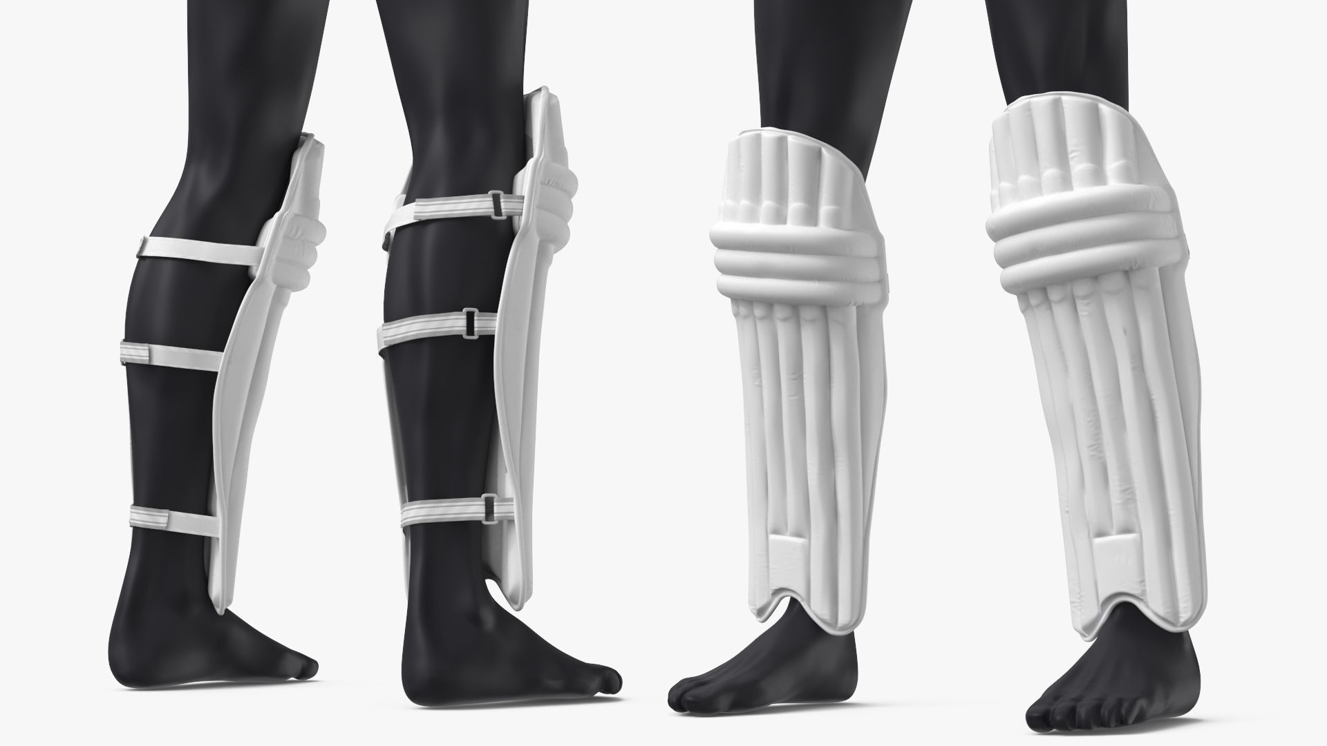 White Cricket Batting Pads on Mannequin - view 4