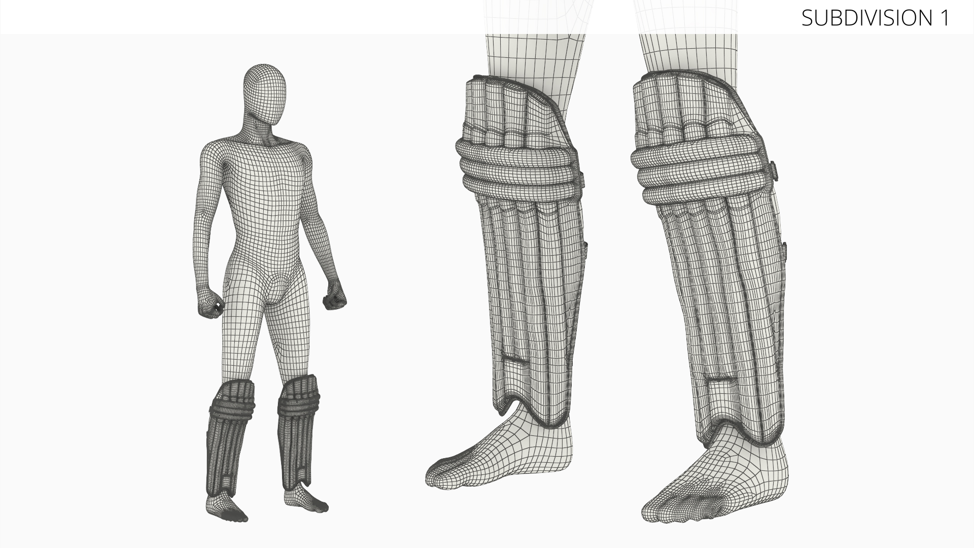 White Cricket Batting Pads on Mannequin - view 8