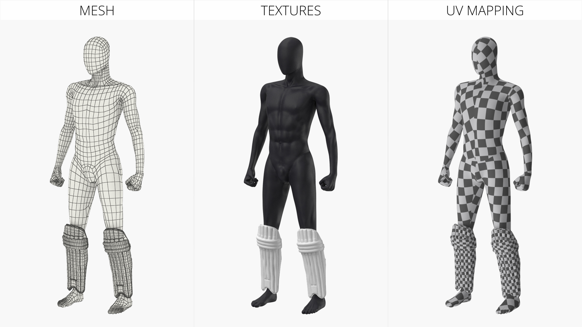 White Cricket Batting Pads on Mannequin - view 7