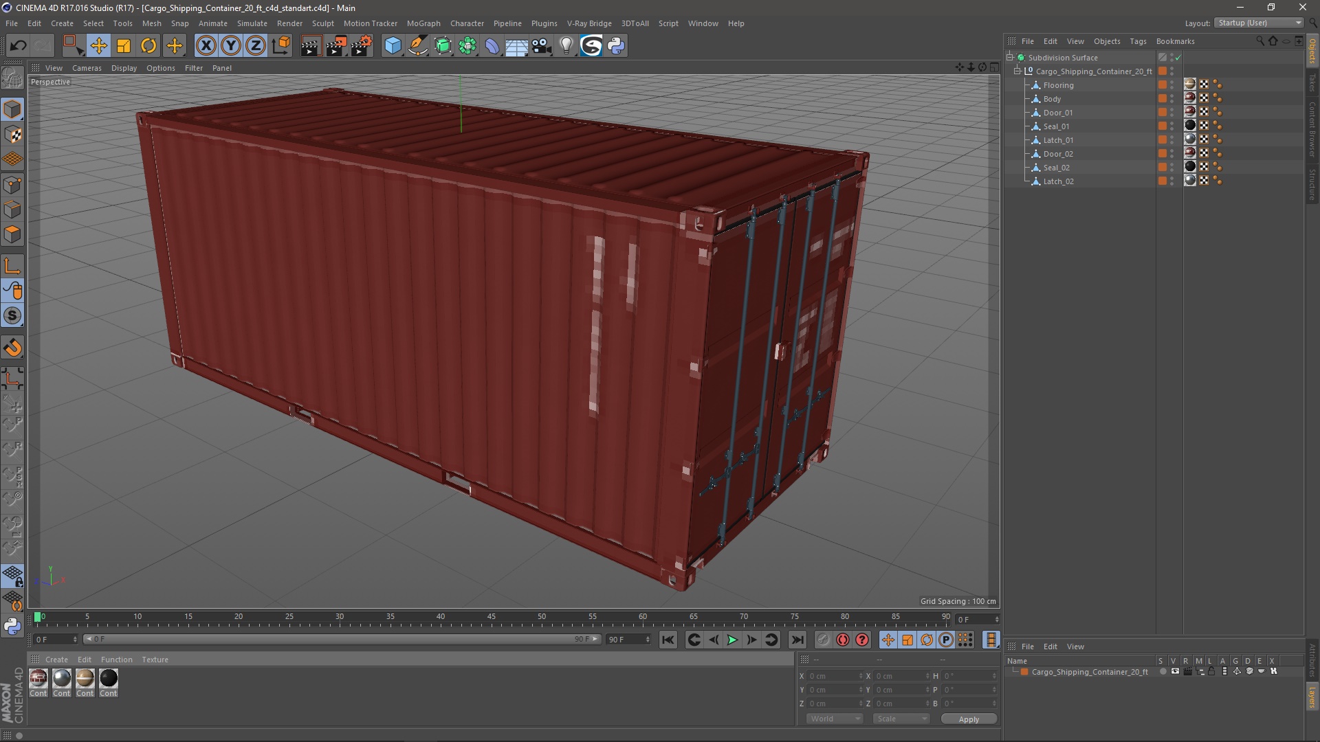 3D model Cargo Shipping Container 20 ft