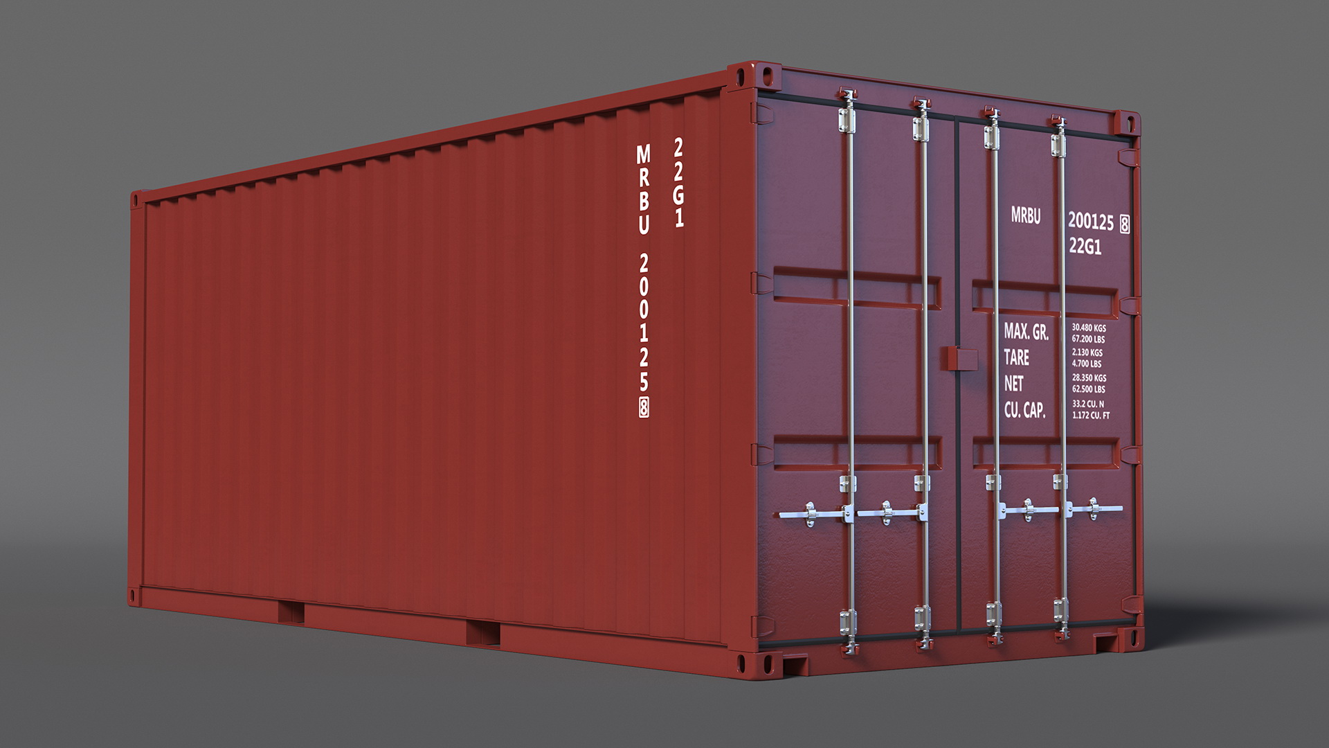 3D model Cargo Shipping Container 20 ft