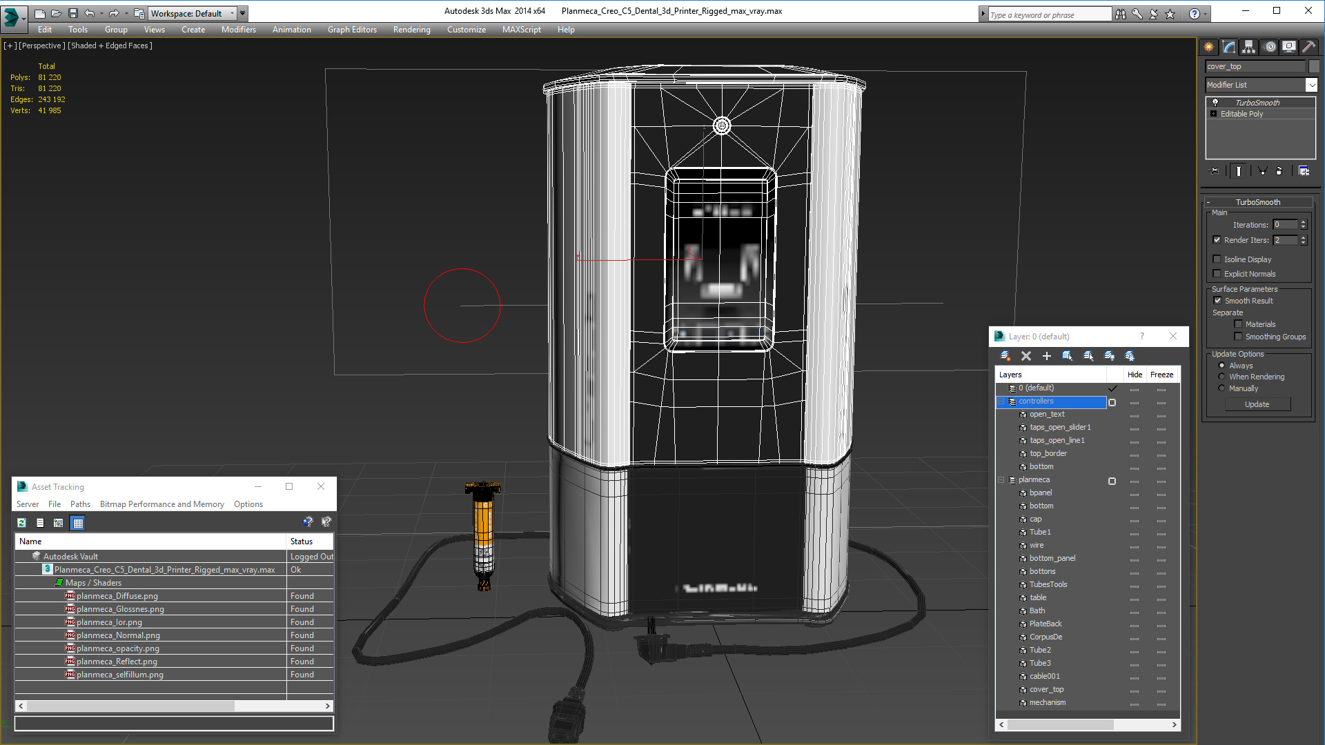 3D Planmeca Creo C5 Dental 3d Printer Rigged
