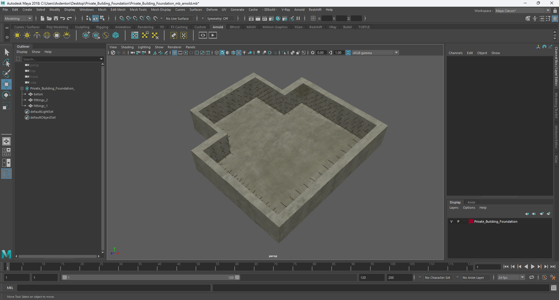 Private Building Foundation 3D