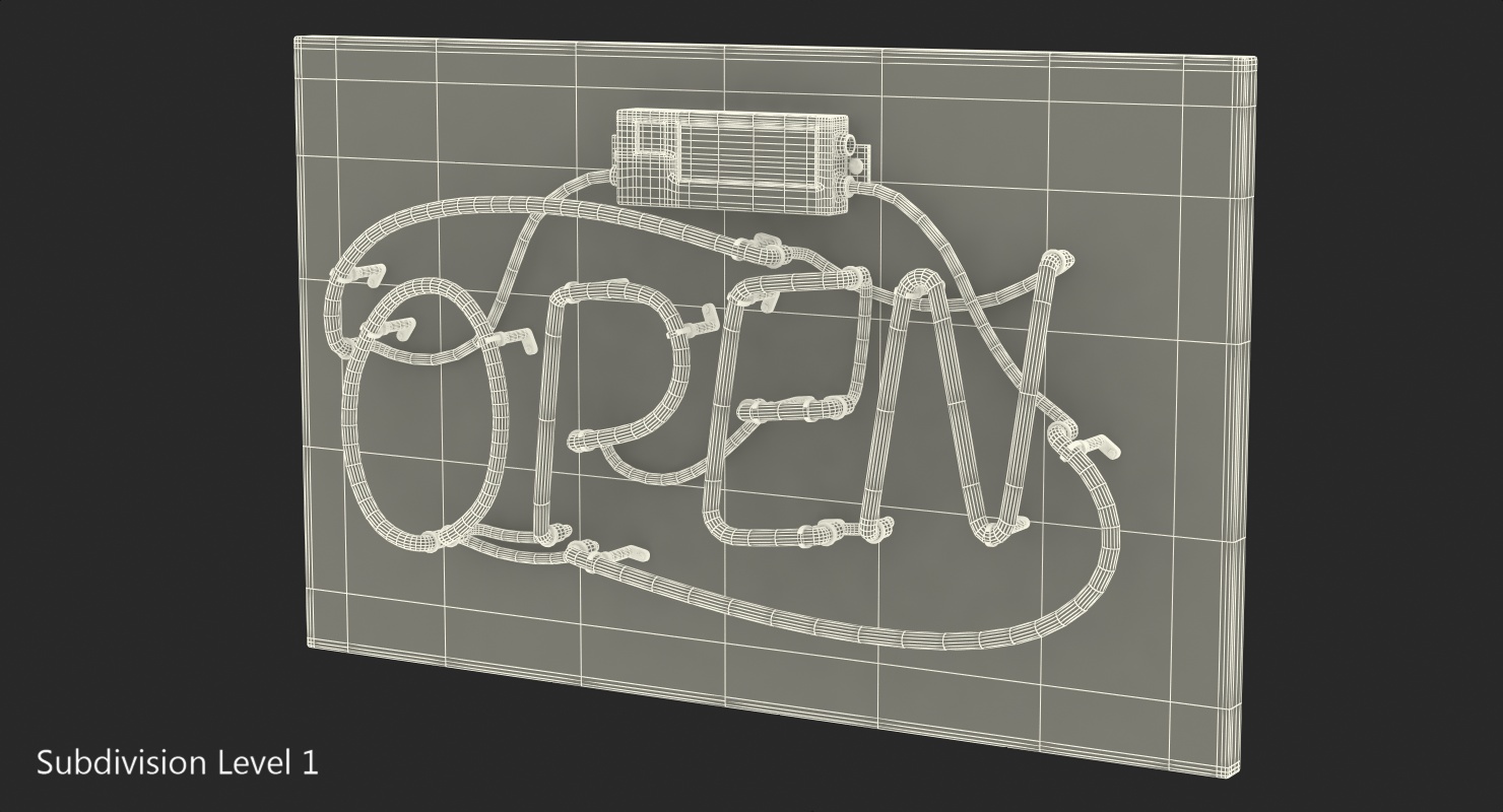Neon Sign Open 3D model