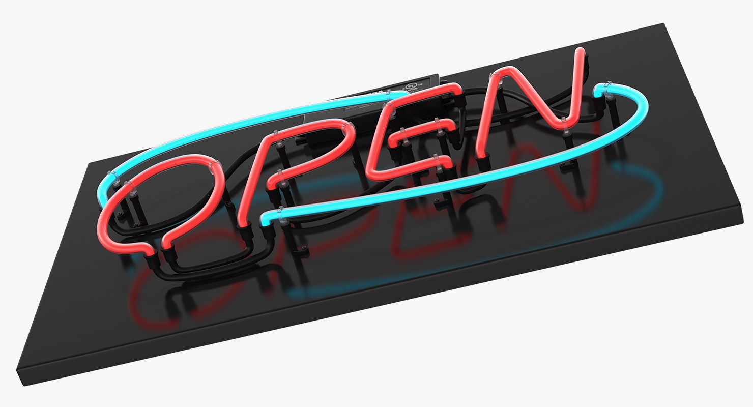 Neon Sign Open 3D model
