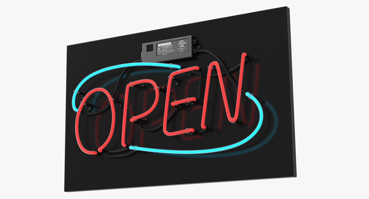 Neon Sign Open 3D model