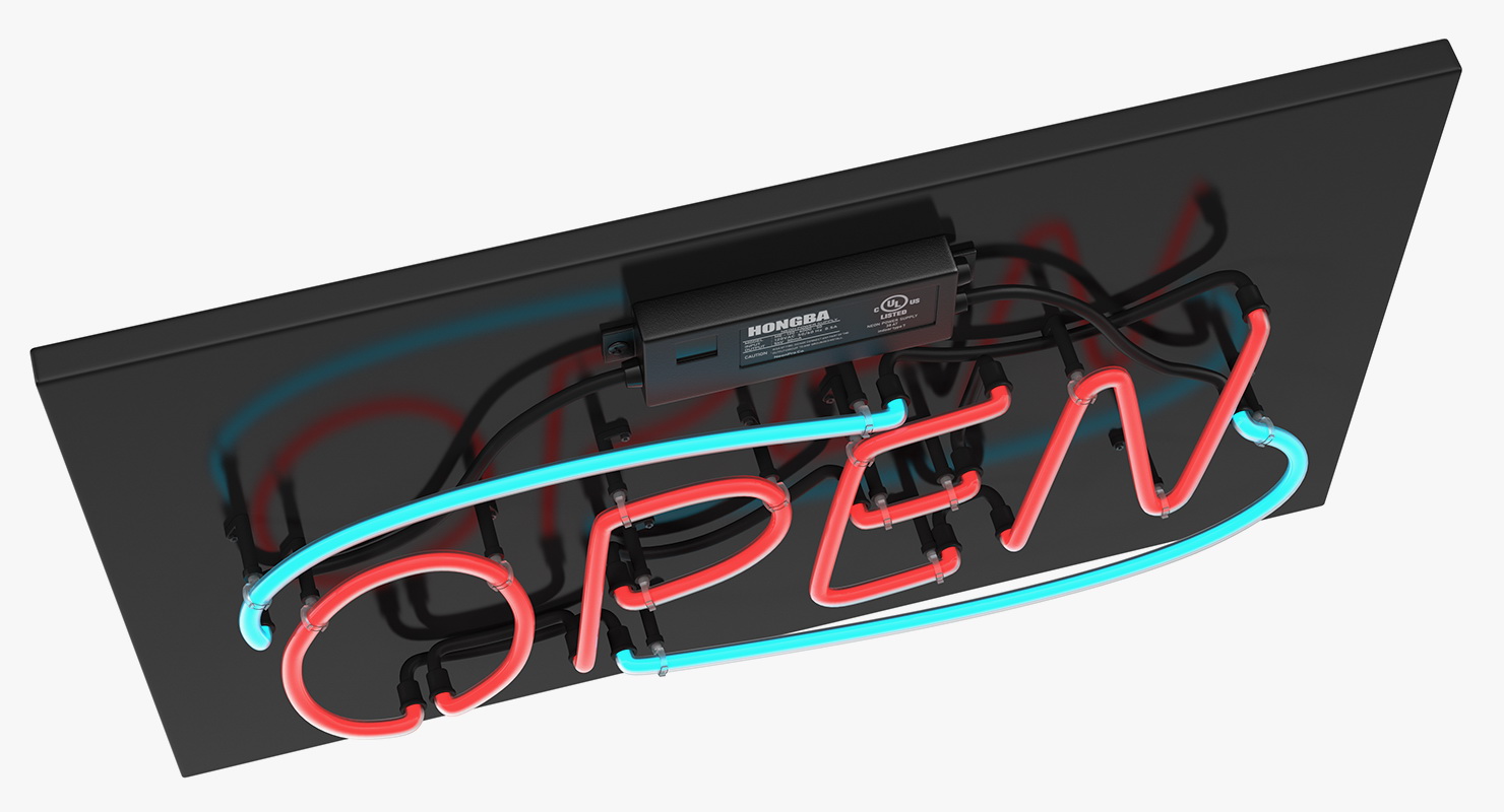 Neon Sign Open 3D model
