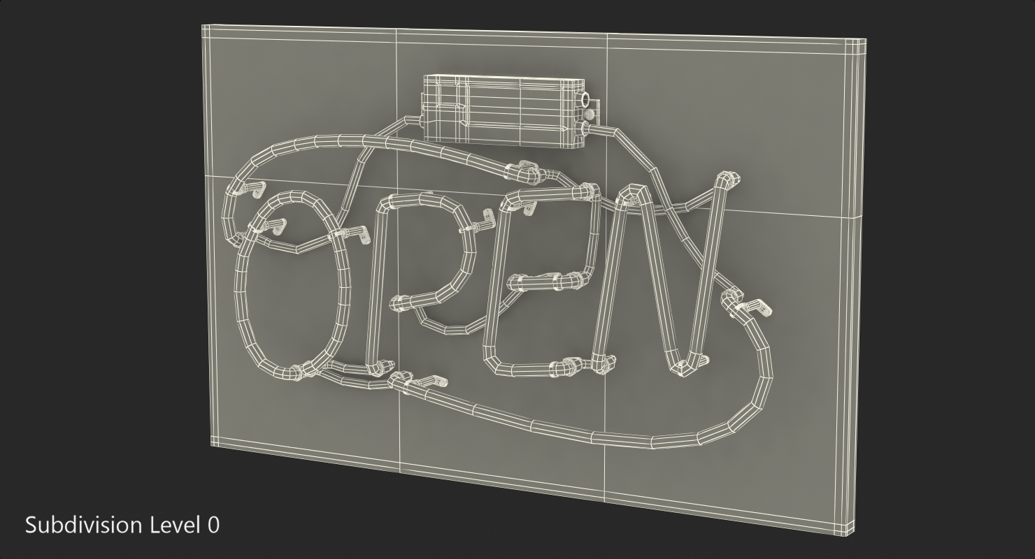 Neon Sign Open 3D model
