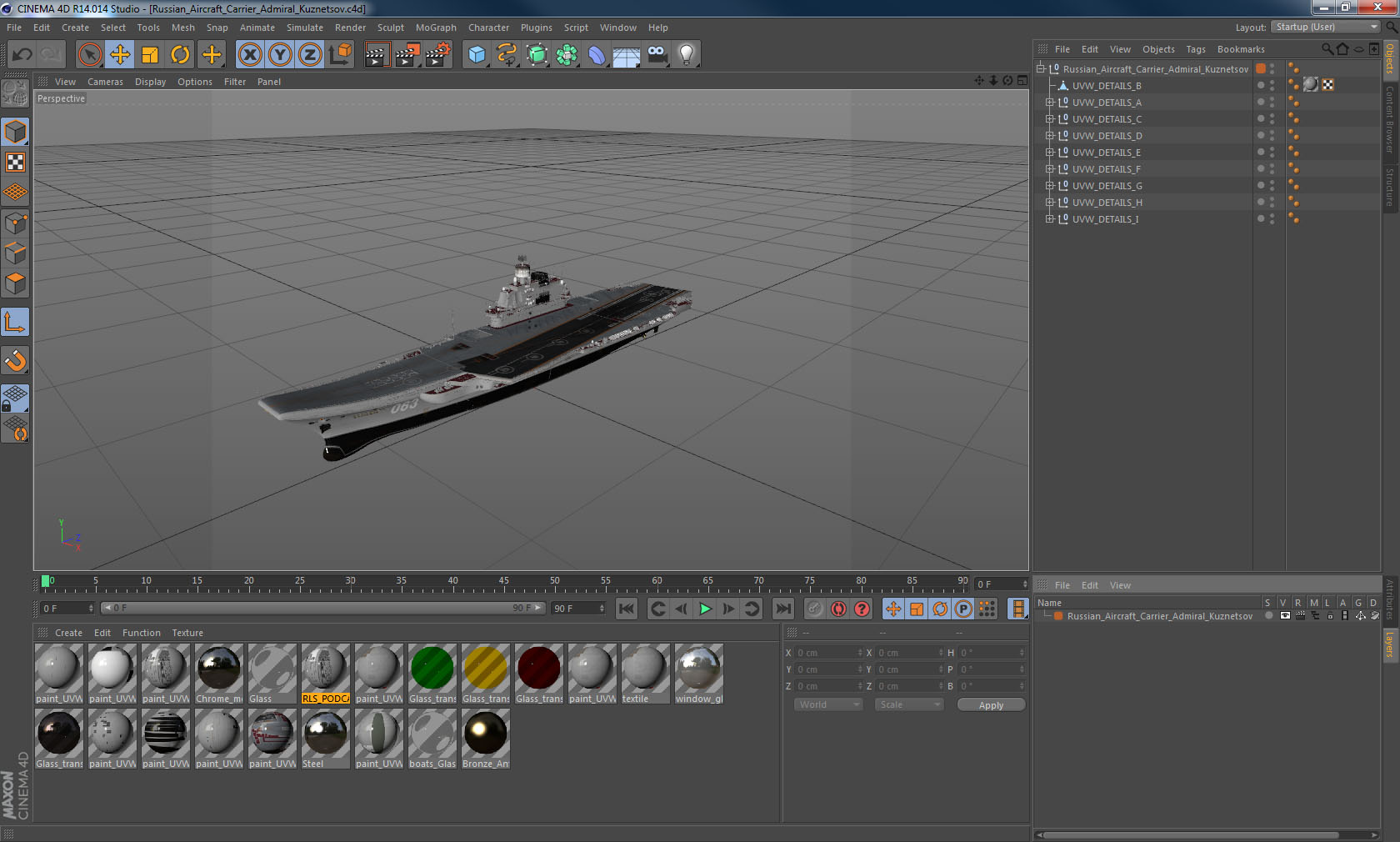 Russian Aircraft Carrier Admiral Kuznetsov 3D
