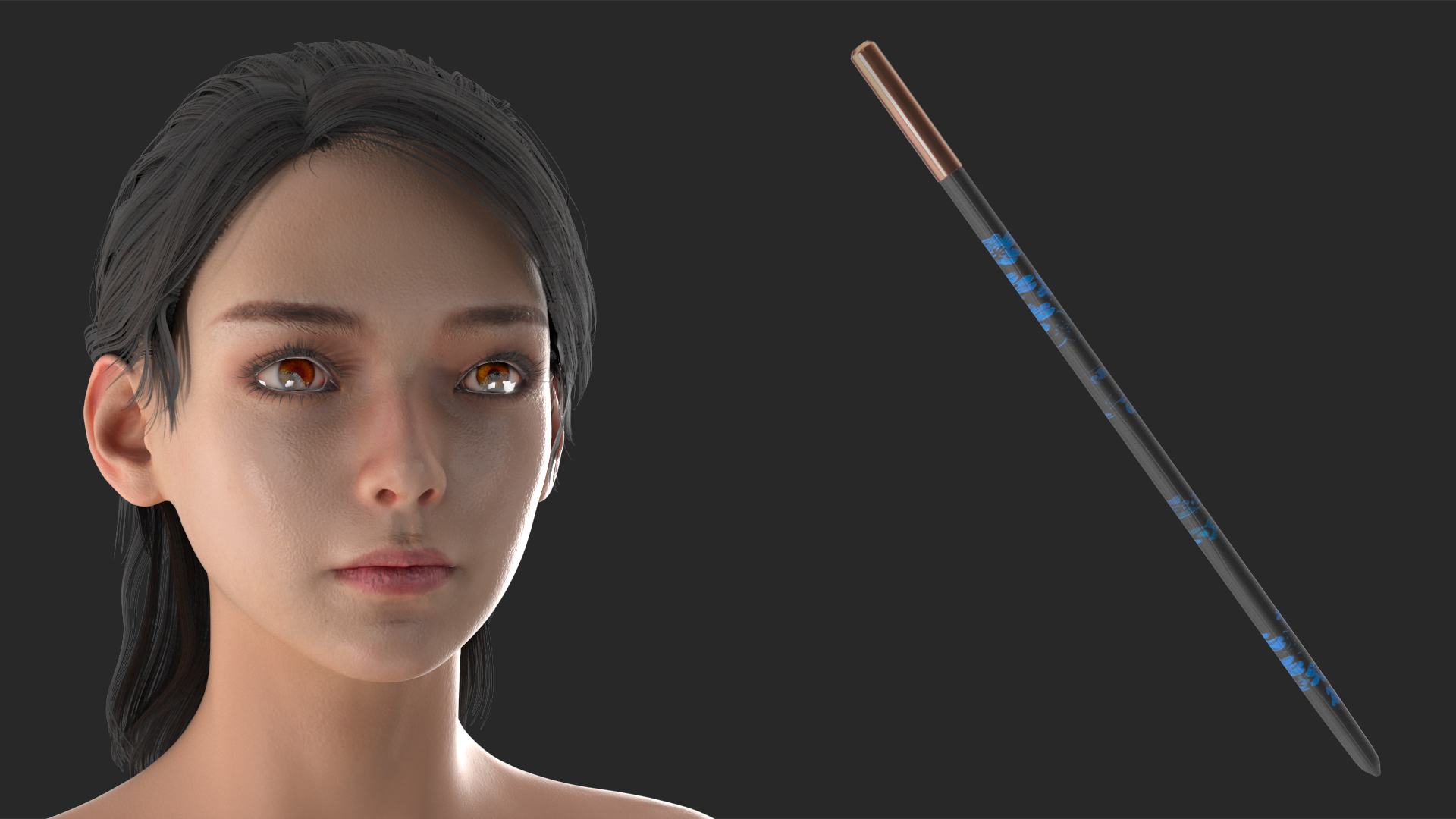 Realistic Skin and Full Body Anatomy Asian Female 3D model