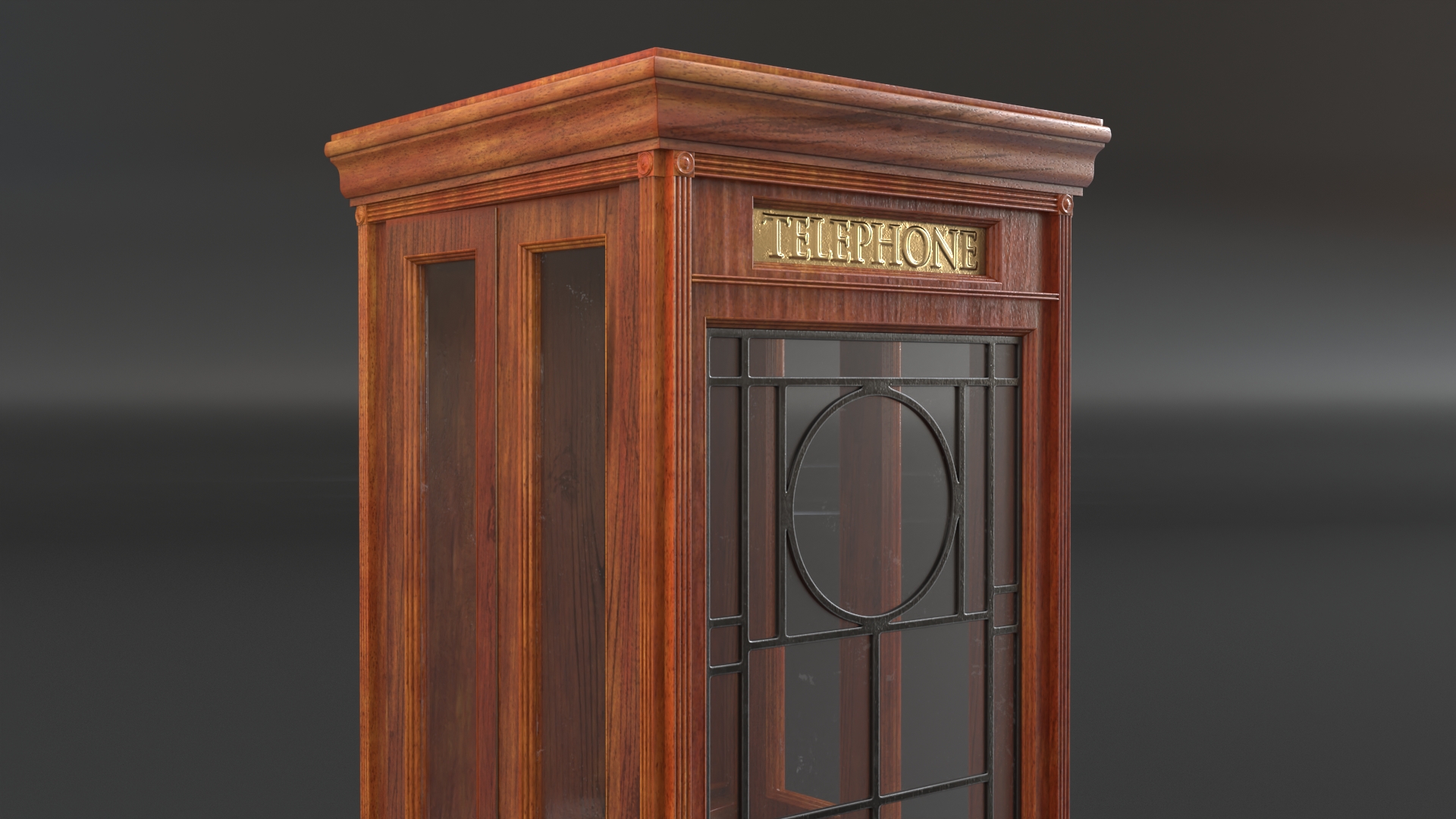 3D Antique Wooden Phone Booth