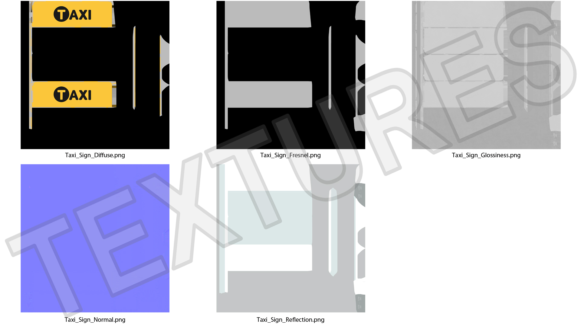 Taxi Sign 3D model