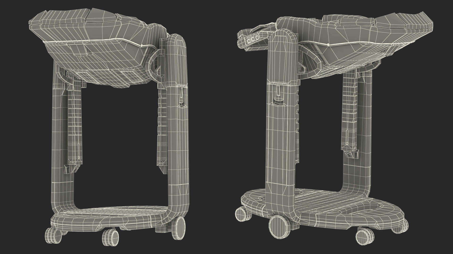 3D model High Chair Peg Perego Tatamia Horizontal Grey