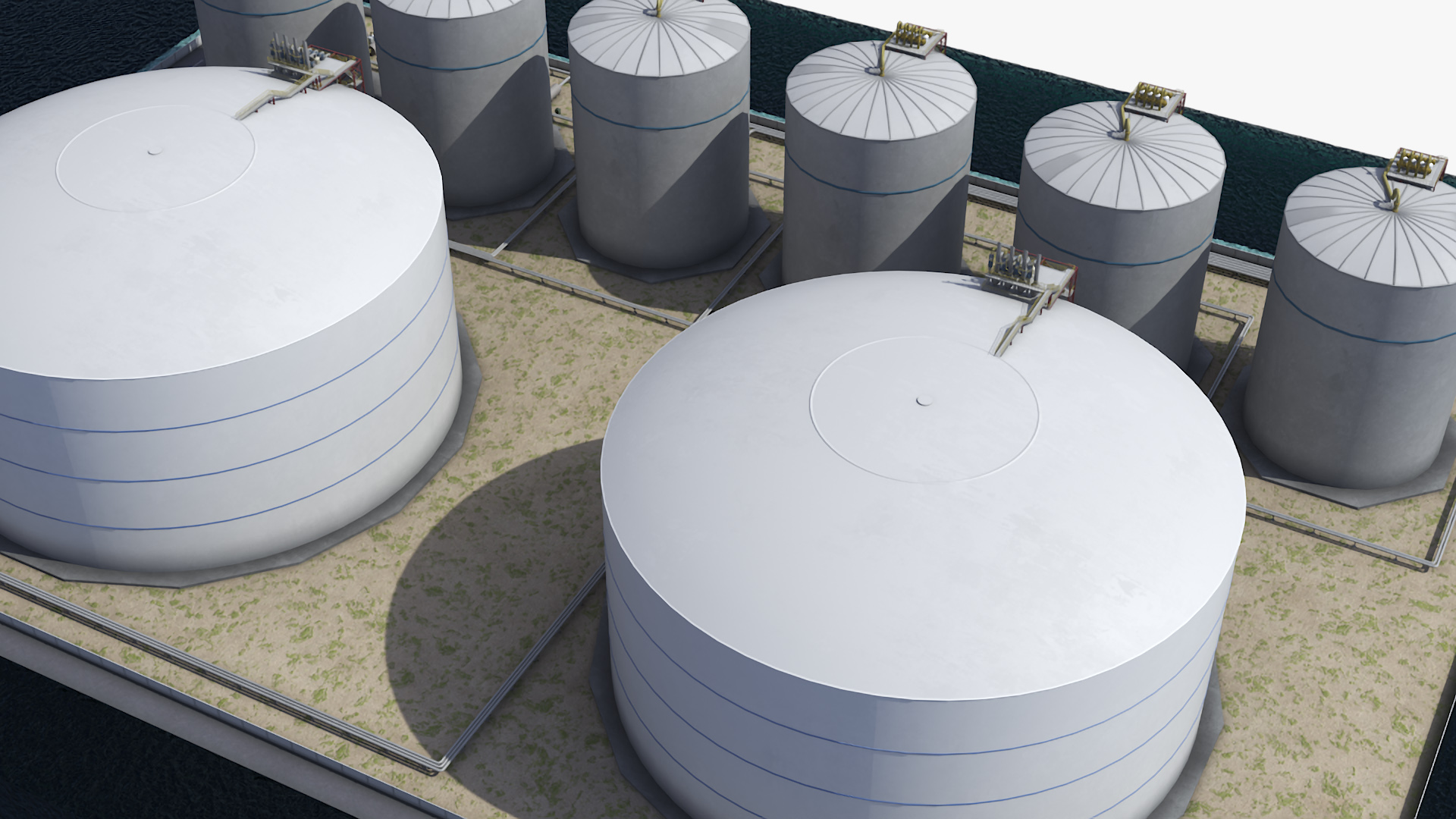 Liquefied Natural Gas Terminal with Gas Carrier Ship 3D