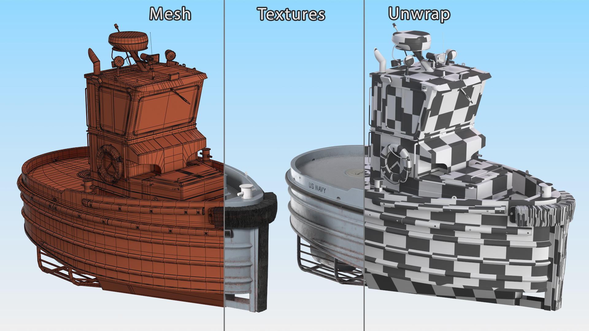 3D Boomin Beaver US NAVY Boat Rigged model