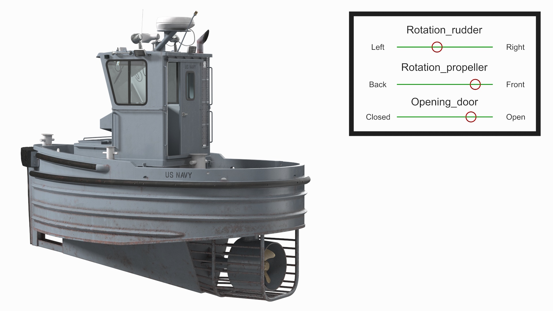 3D Boomin Beaver US NAVY Boat Rigged model