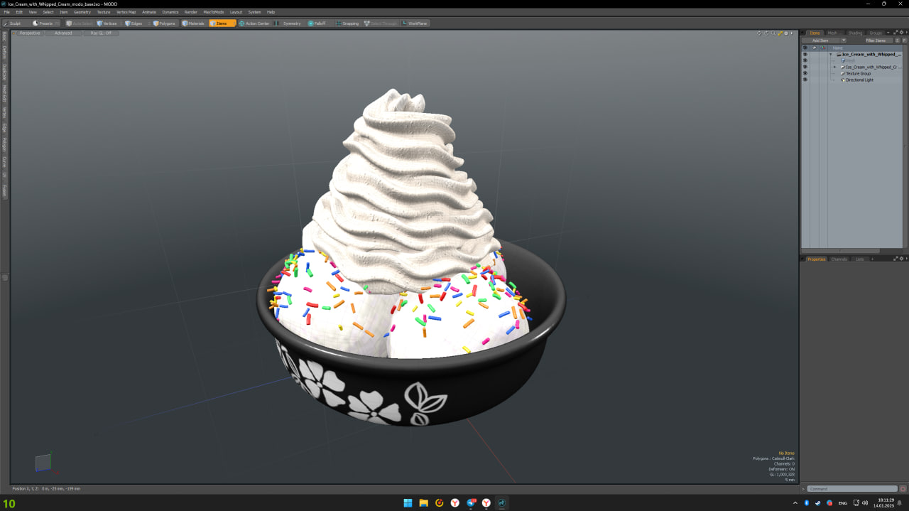 3D Ice-Cream with Whipped Cream model