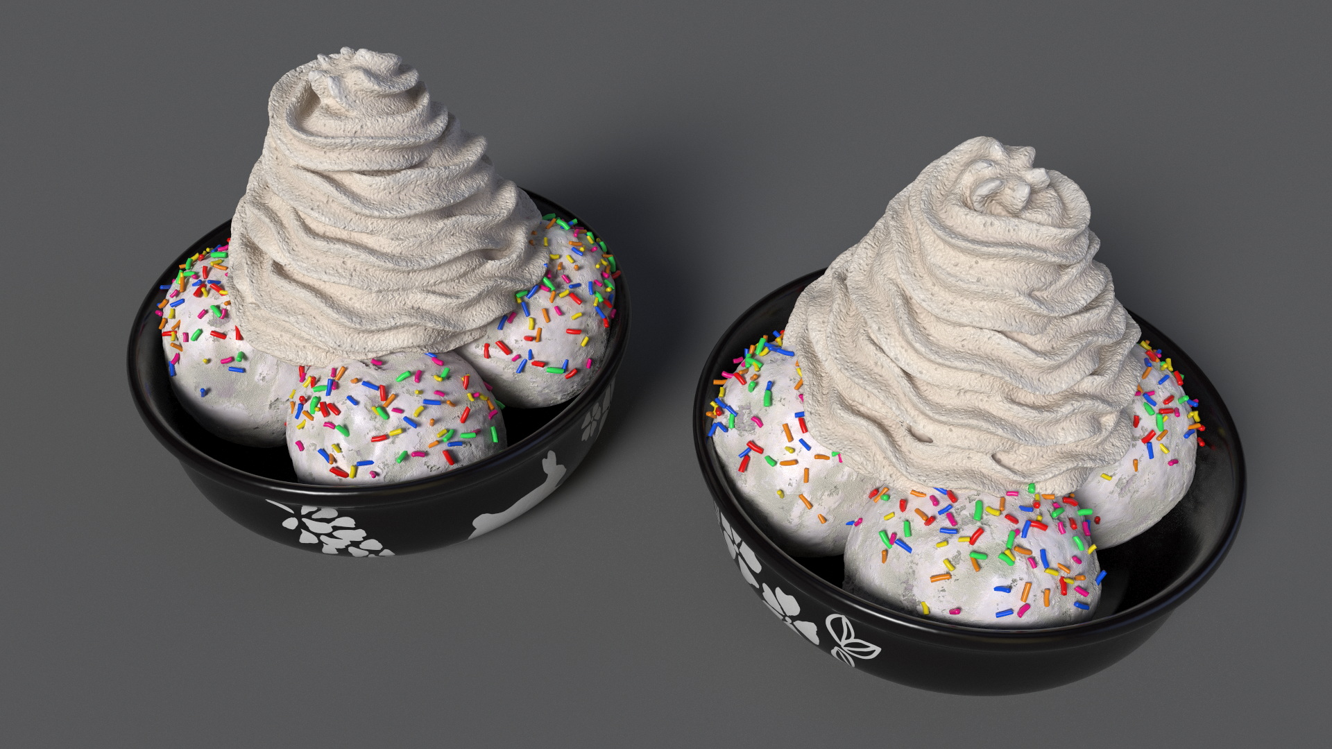 3D Ice-Cream with Whipped Cream model