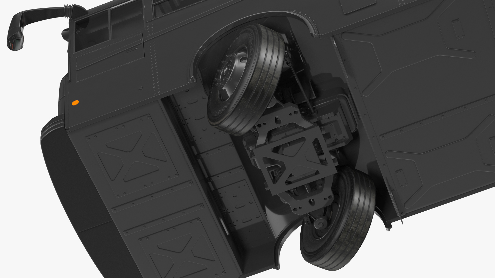 Prison Transport Bus Thomas Saf T Liner Black Rigged 3D