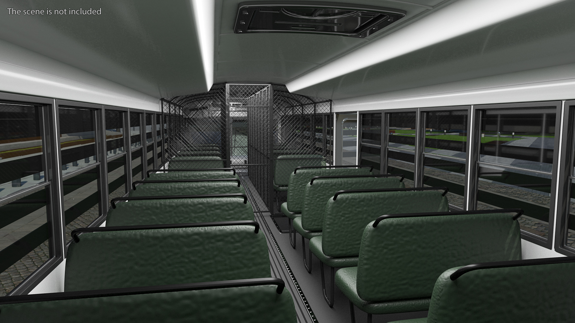 Prison Transport Bus Thomas Saf T Liner Black Rigged 3D