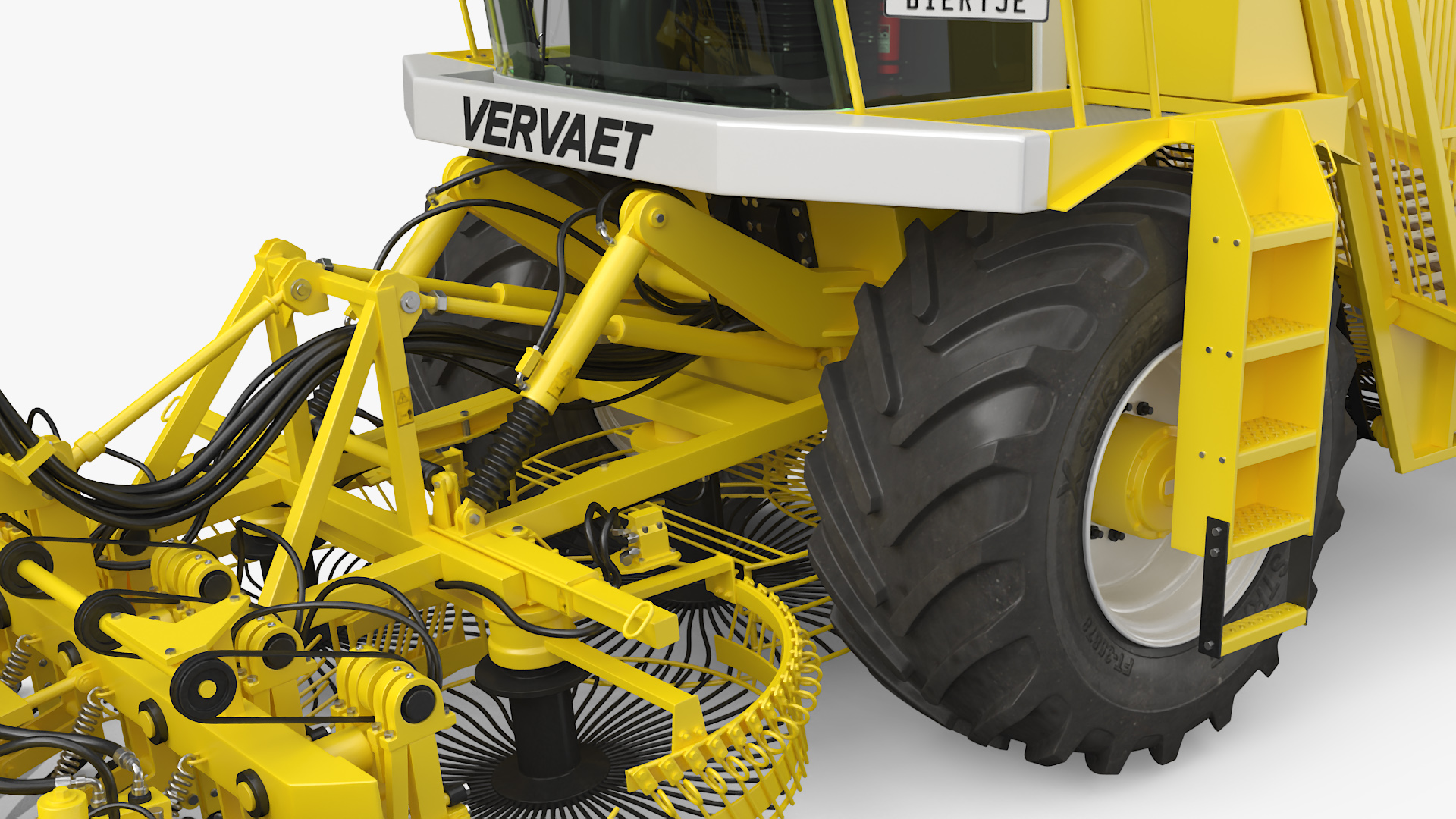 3D Agricultural Beet Harvester Machine Vervaet 17T Yellow Rigged