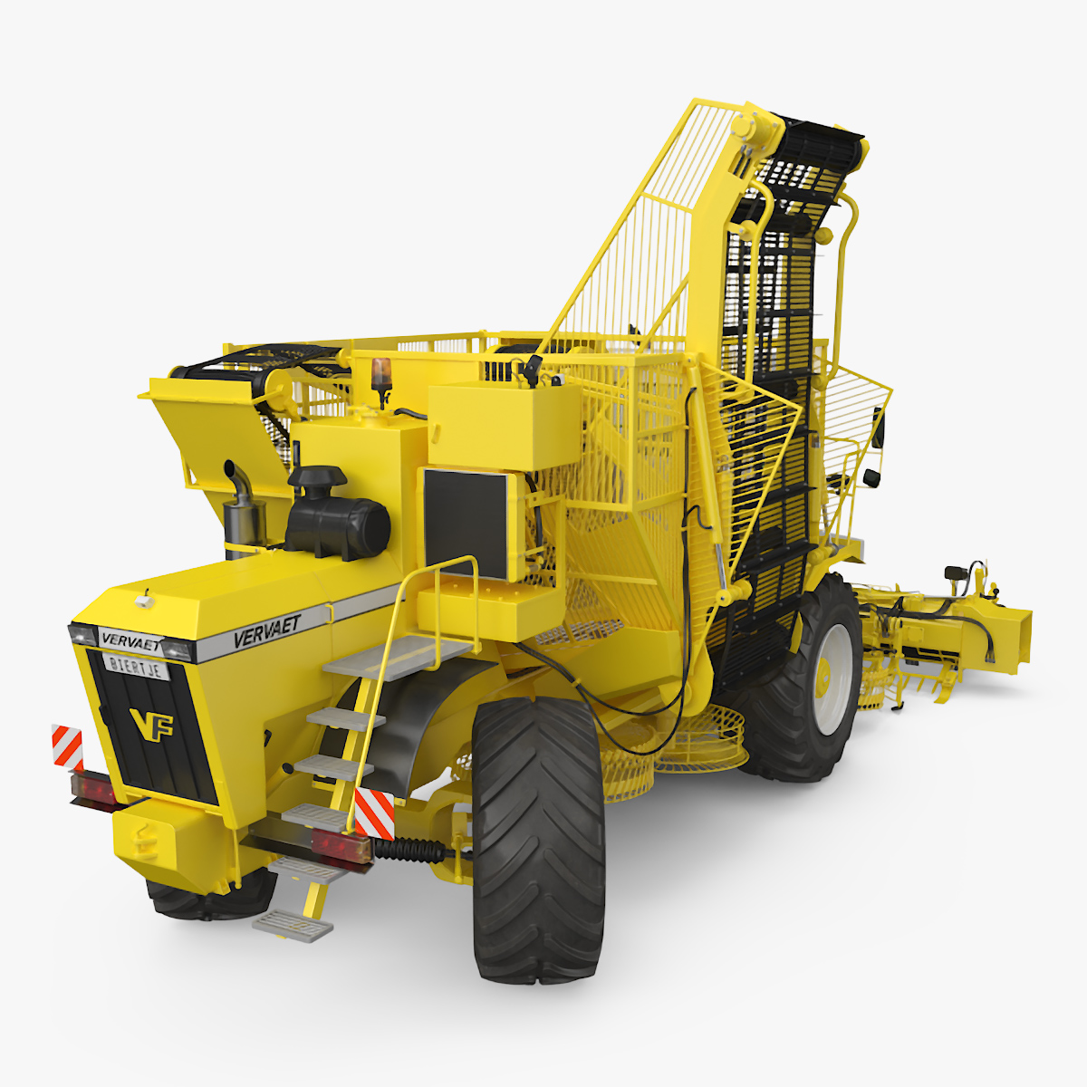 3D Agricultural Beet Harvester Machine Vervaet 17T Yellow Rigged