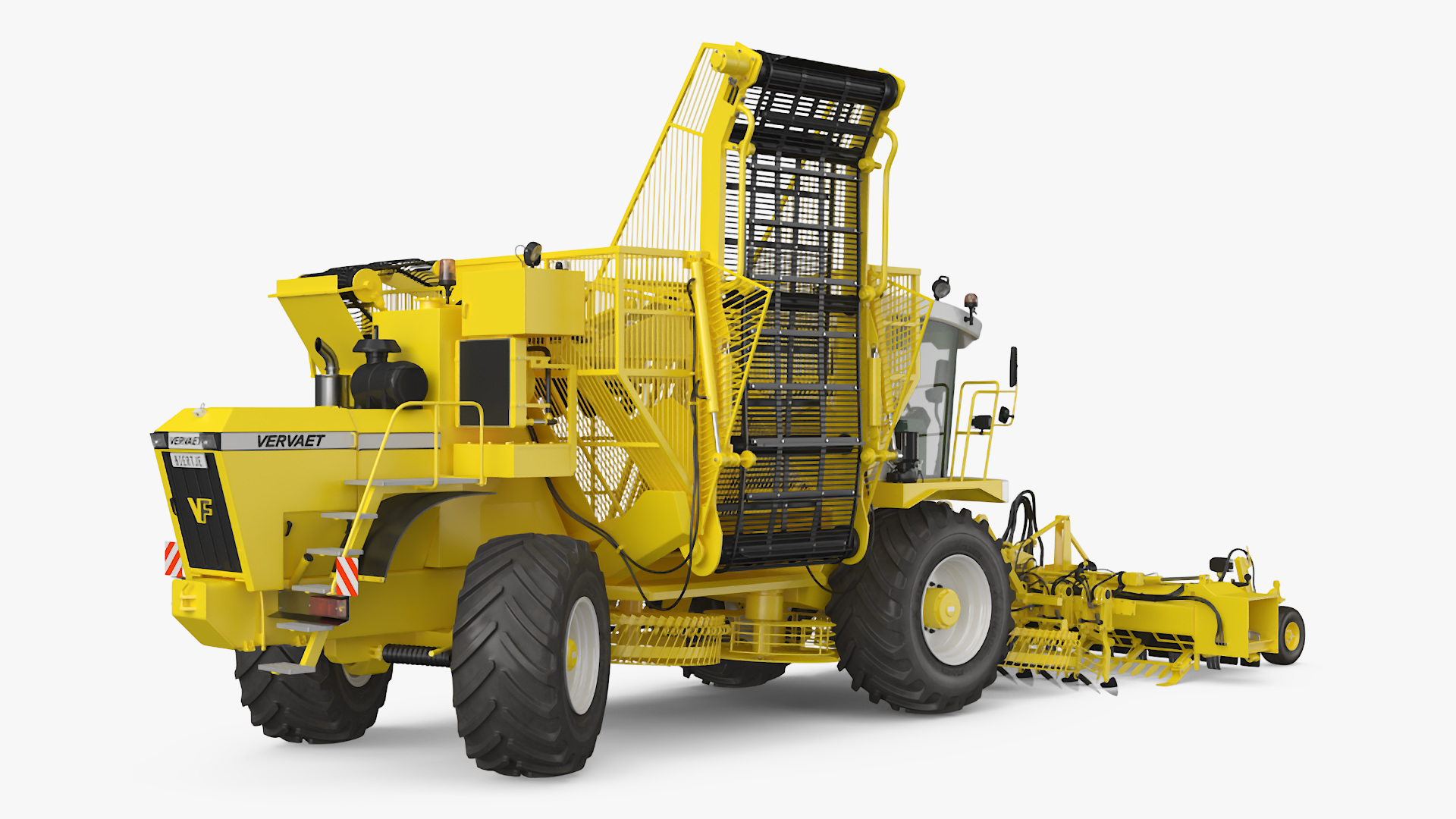 3D Agricultural Beet Harvester Machine Vervaet 17T Yellow Rigged