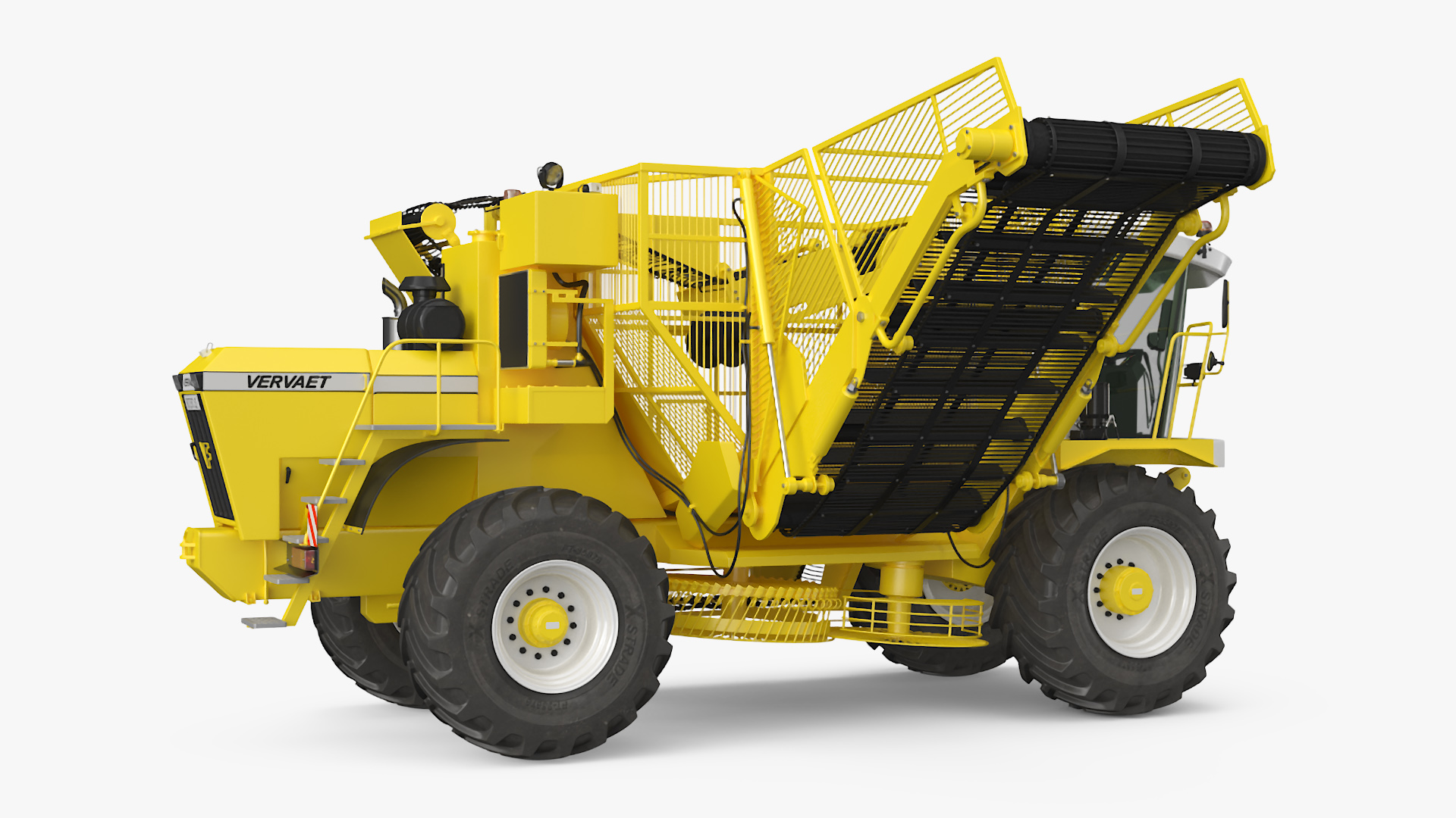 3D Agricultural Beet Harvester Machine Vervaet 17T Yellow Rigged