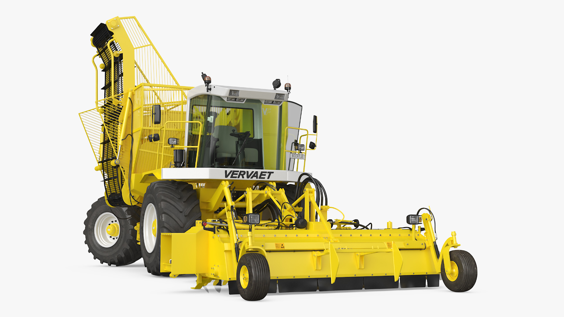 3D Agricultural Beet Harvester Machine Vervaet 17T Yellow Rigged