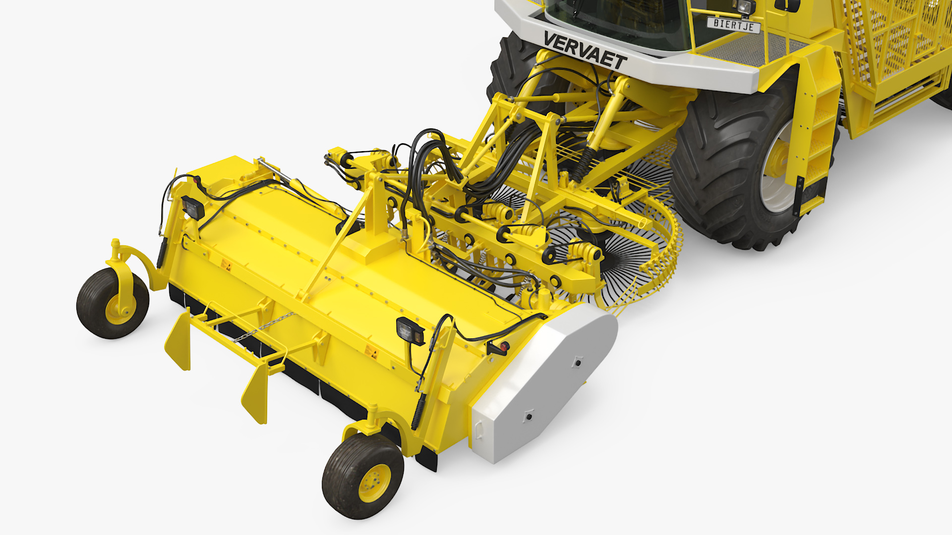 3D Agricultural Beet Harvester Machine Vervaet 17T Yellow Rigged
