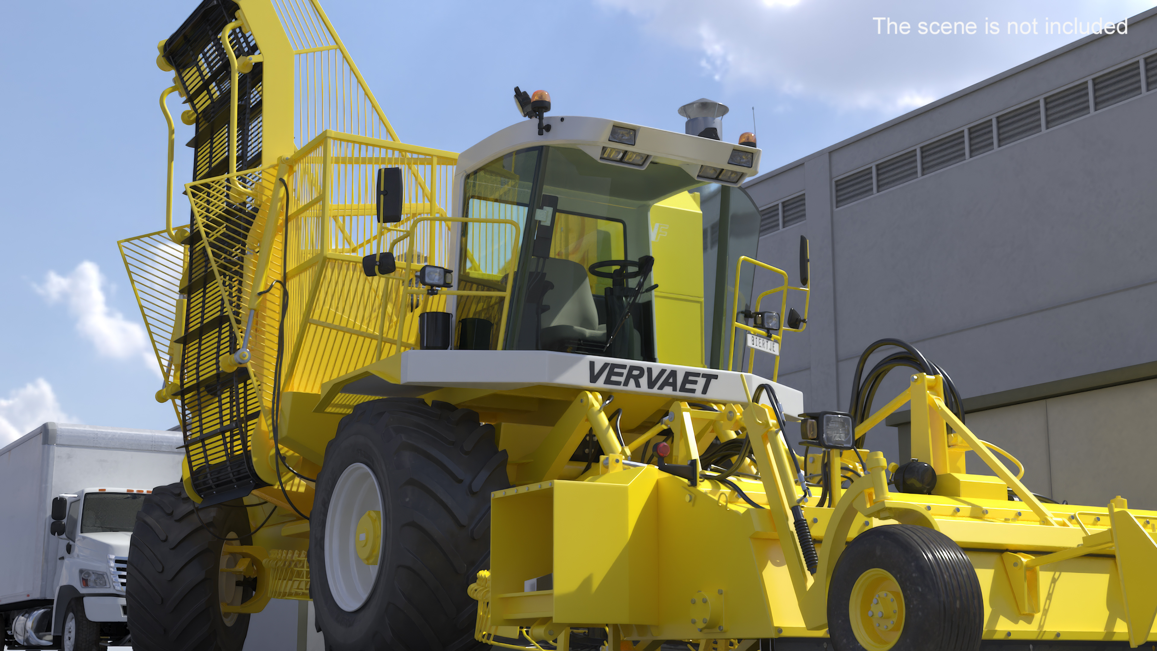 3D Agricultural Beet Harvester Machine Vervaet 17T Yellow Rigged