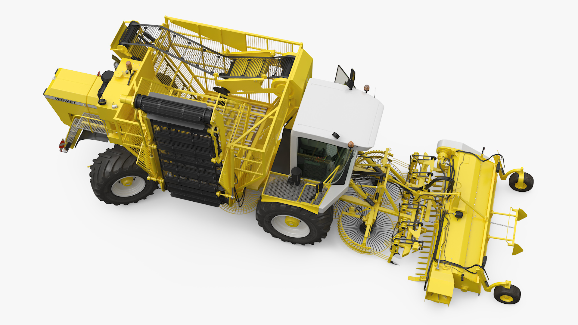 3D Agricultural Beet Harvester Machine Vervaet 17T Yellow Rigged