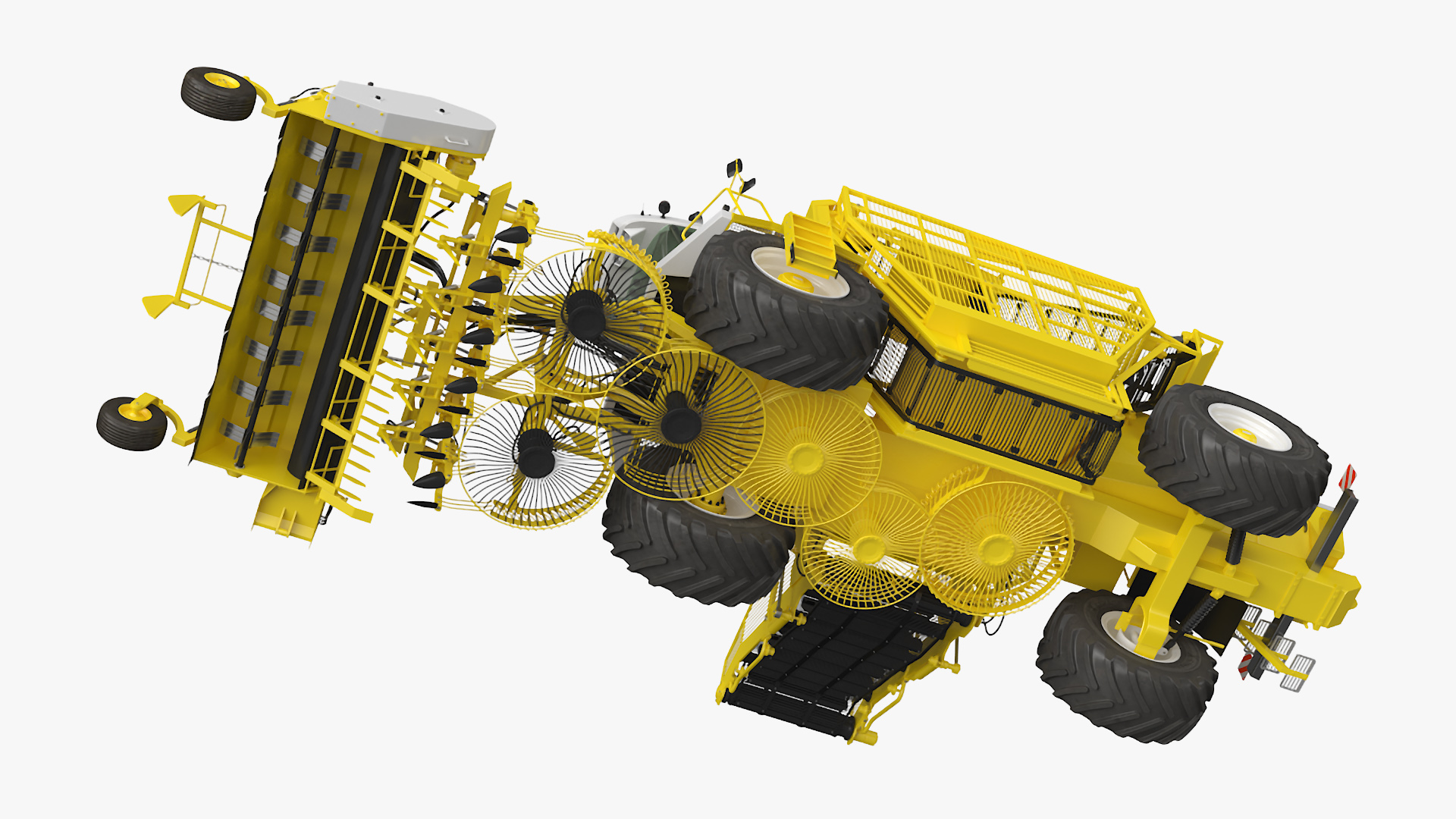 3D Agricultural Beet Harvester Machine Vervaet 17T Yellow Rigged