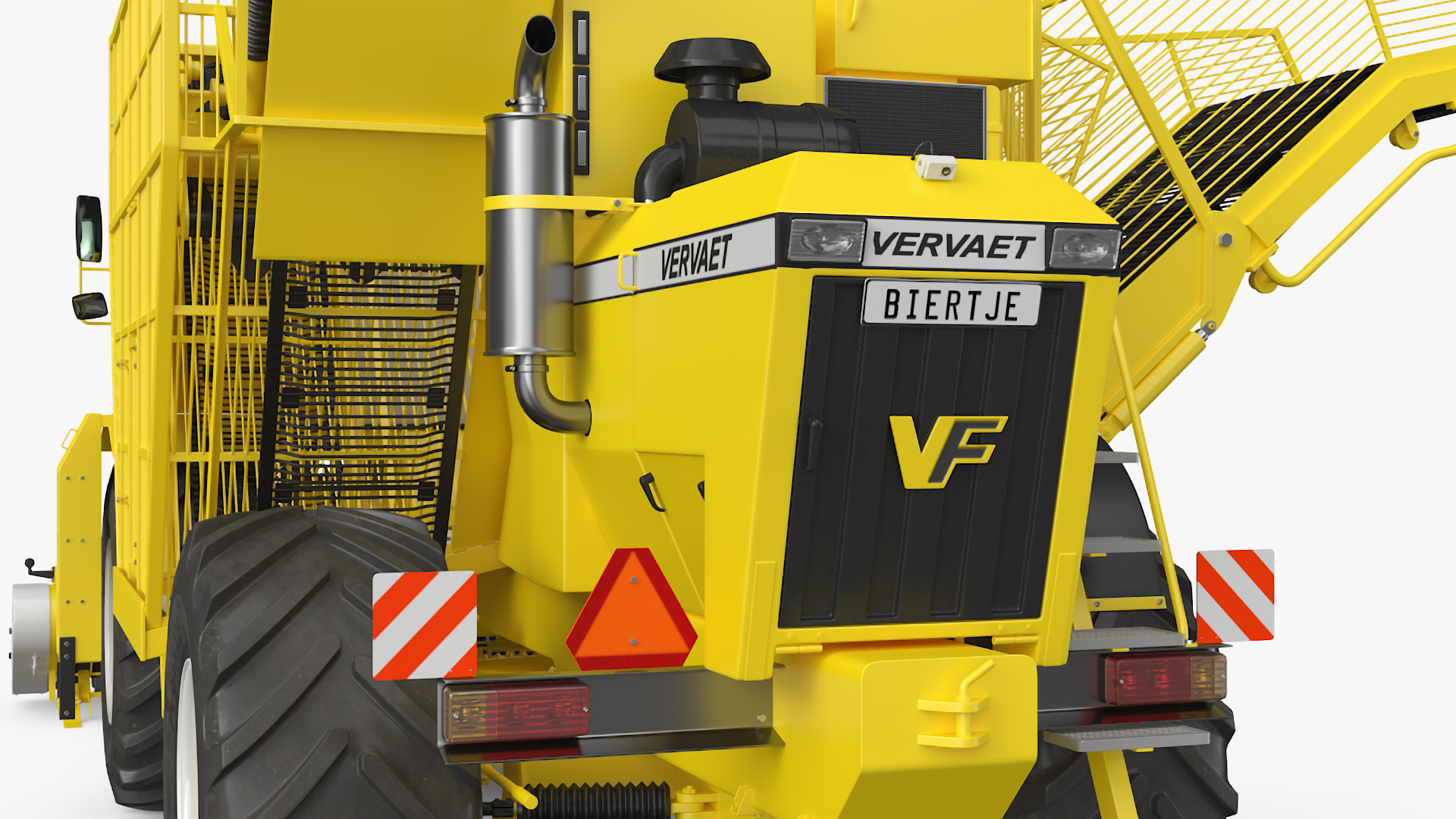 3D Agricultural Beet Harvester Machine Vervaet 17T Yellow Rigged