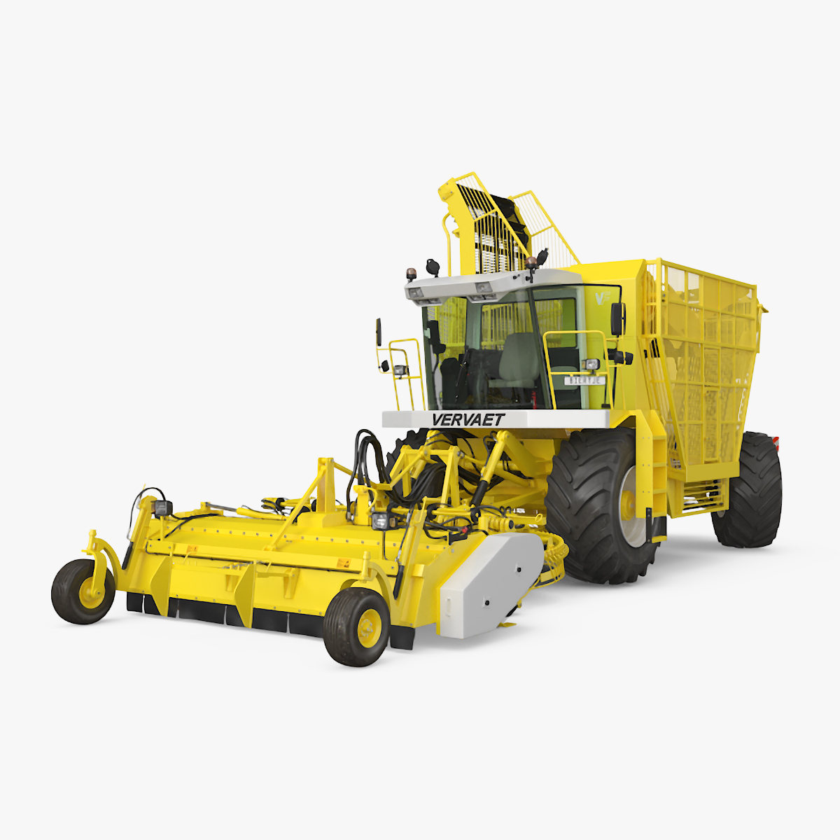 3D Agricultural Beet Harvester Machine Vervaet 17T Yellow Rigged