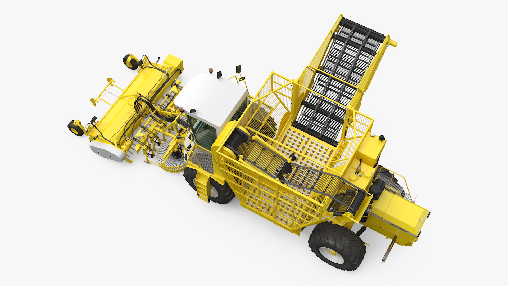 3D Agricultural Beet Harvester Machine Vervaet 17T Yellow Rigged