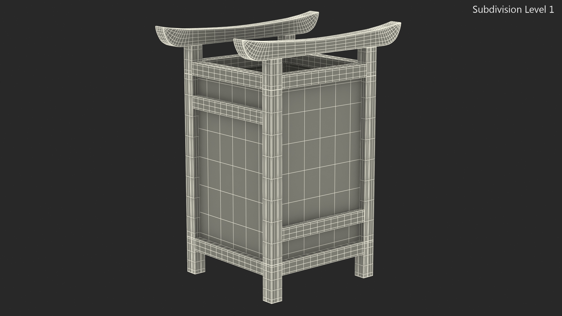 3D Wooden Shoji Lamp Small Glow model