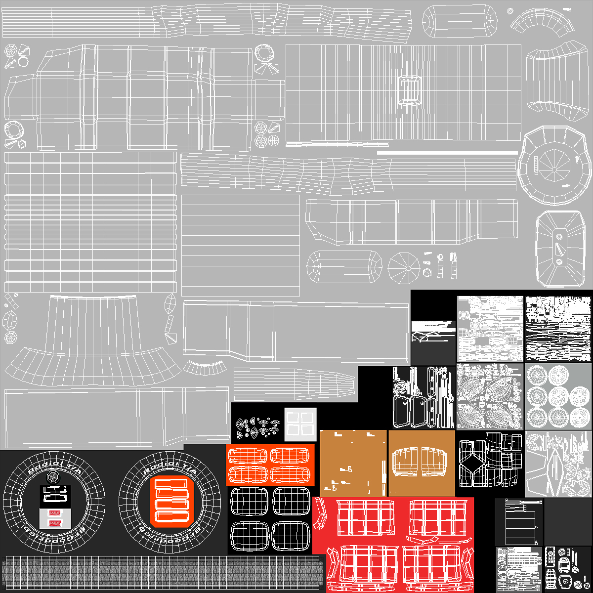3D Ford Ranger F100 1980 Pickup Orange Simple Interior