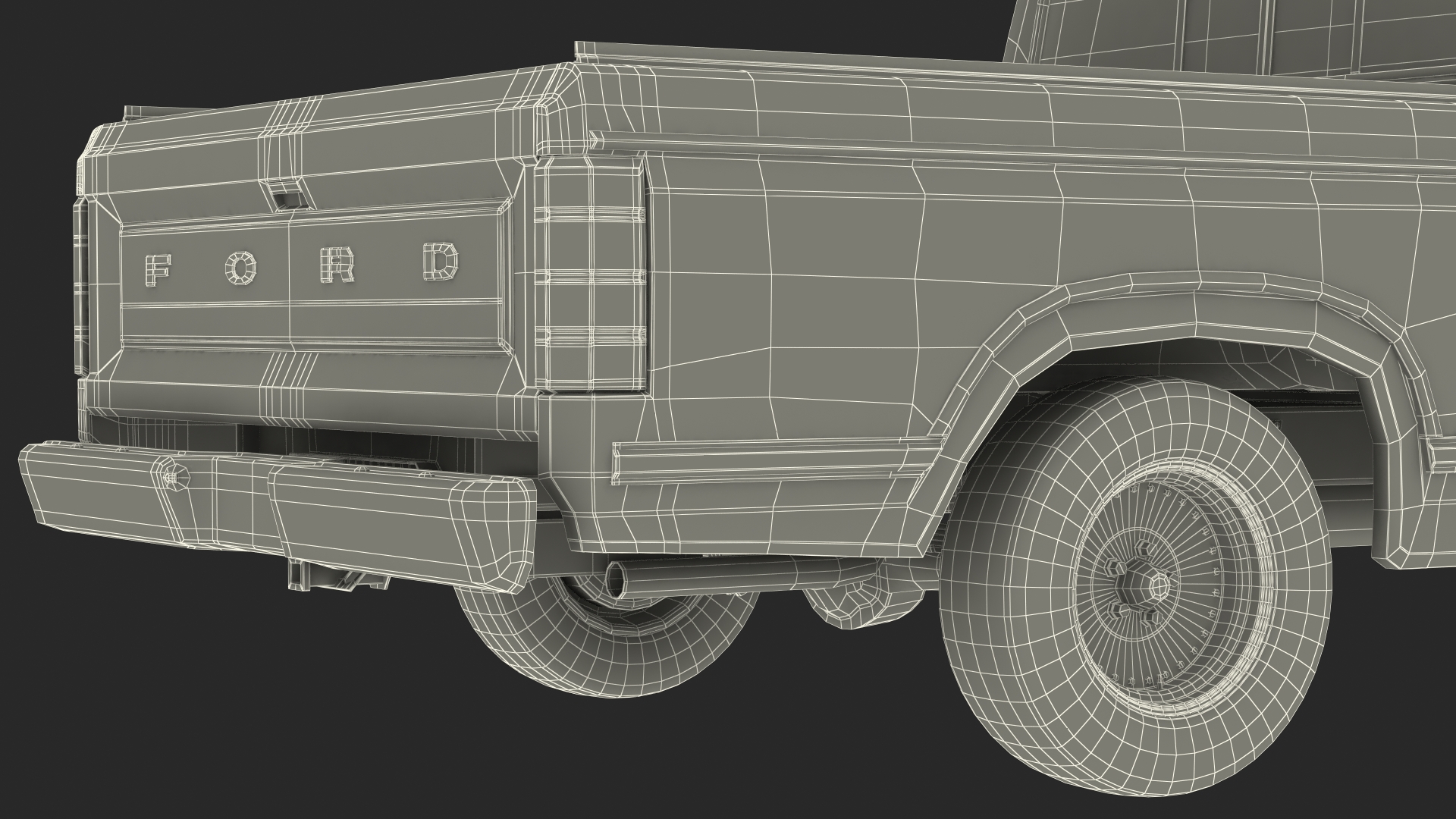 3D Ford Ranger F100 1980 Pickup Orange Simple Interior