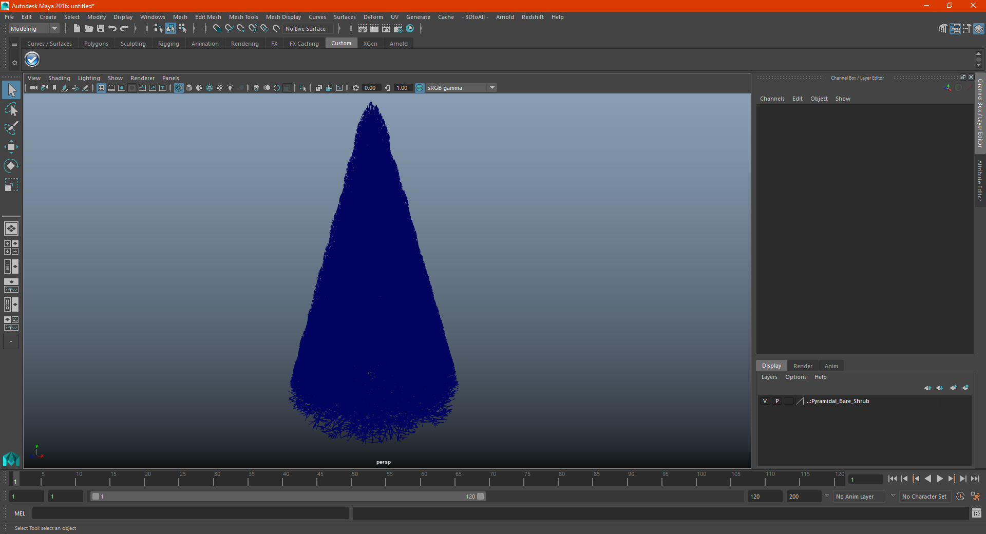 3D model Pyramidal Bare Shrub