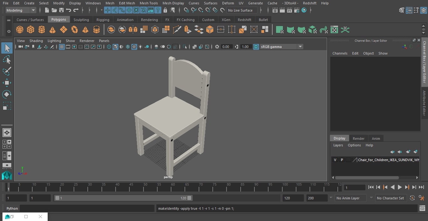 Chair for Children IKEA SUNDVIK White 3D