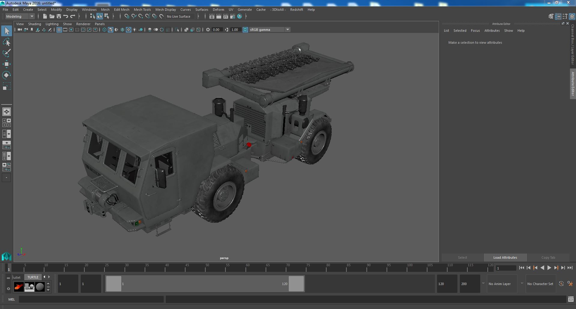Grey Old Mine Flail Vehicle Hydrema 910 3D model