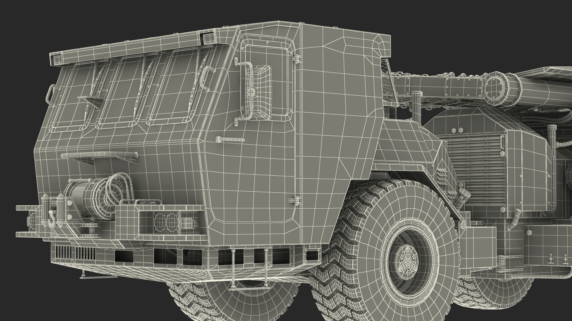 Grey Old Mine Flail Vehicle Hydrema 910 3D model
