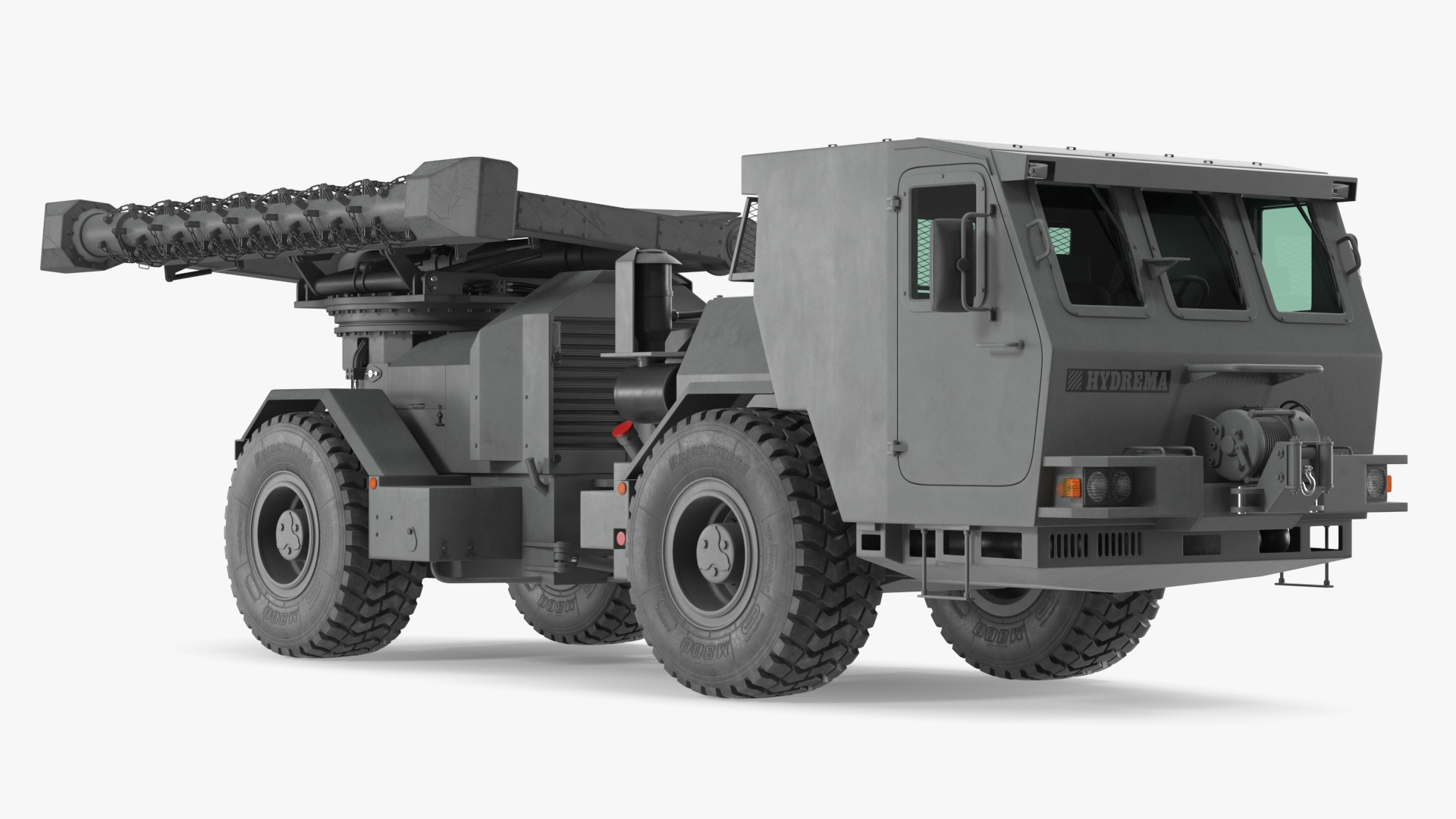 Grey Old Mine Flail Vehicle Hydrema 910 3D model