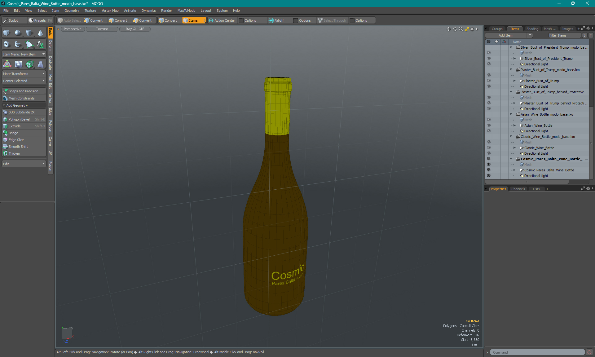 3D model Cosmic Pares Balta Wine Bottle