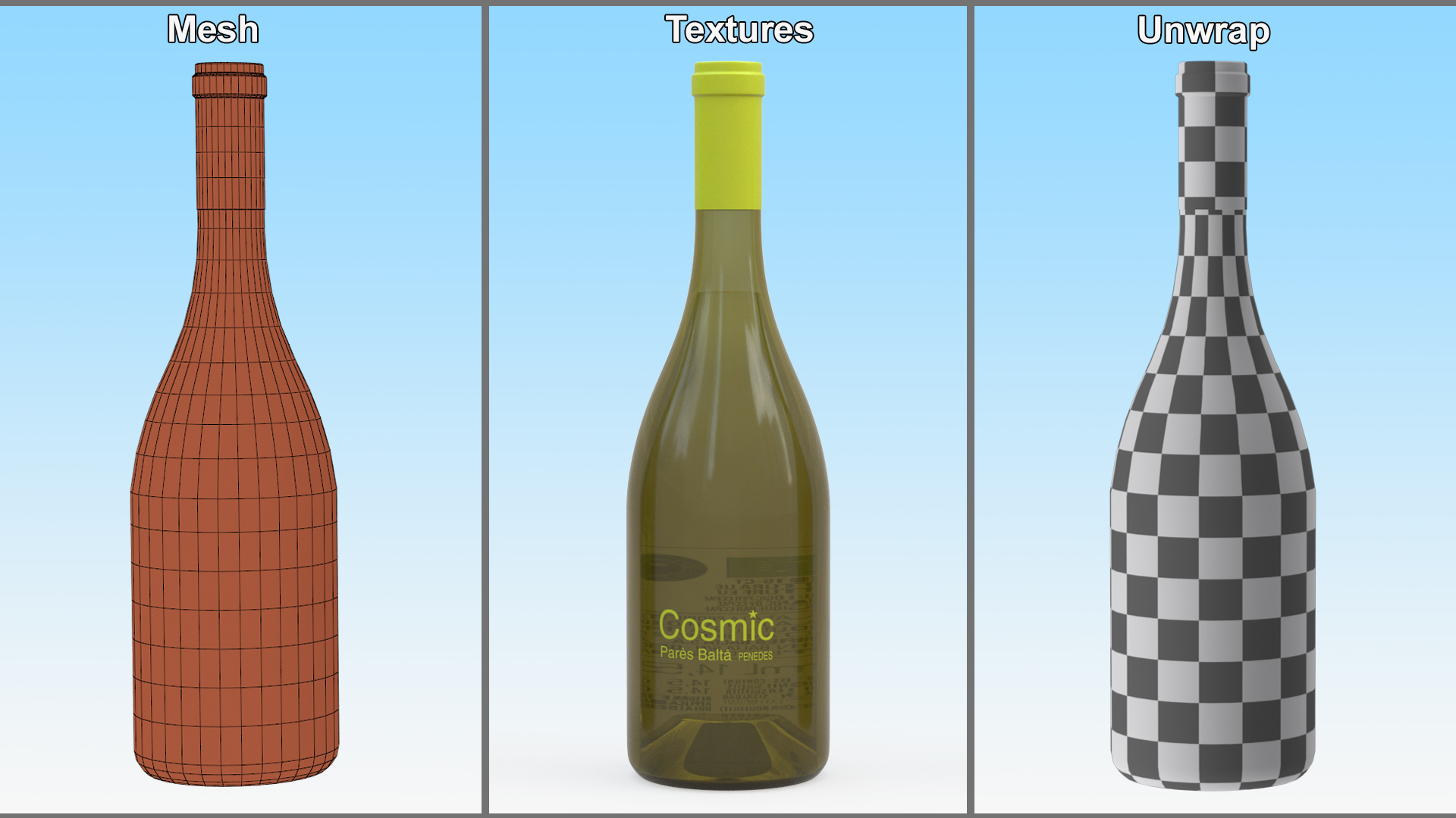 3D model Cosmic Pares Balta Wine Bottle