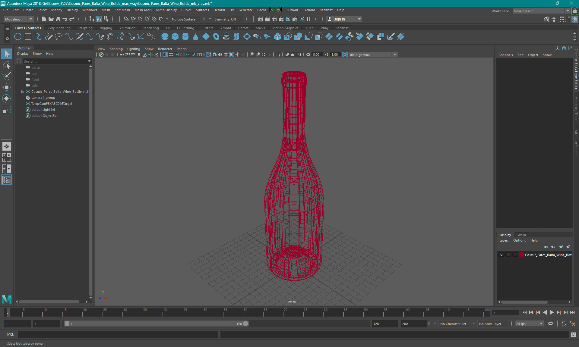 3D model Cosmic Pares Balta Wine Bottle