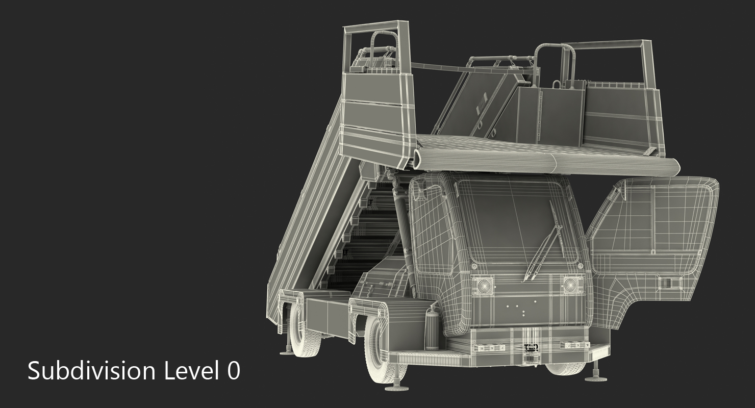 3D Passenger Boarding Stairs Car TLD ABS 580 Rigged model